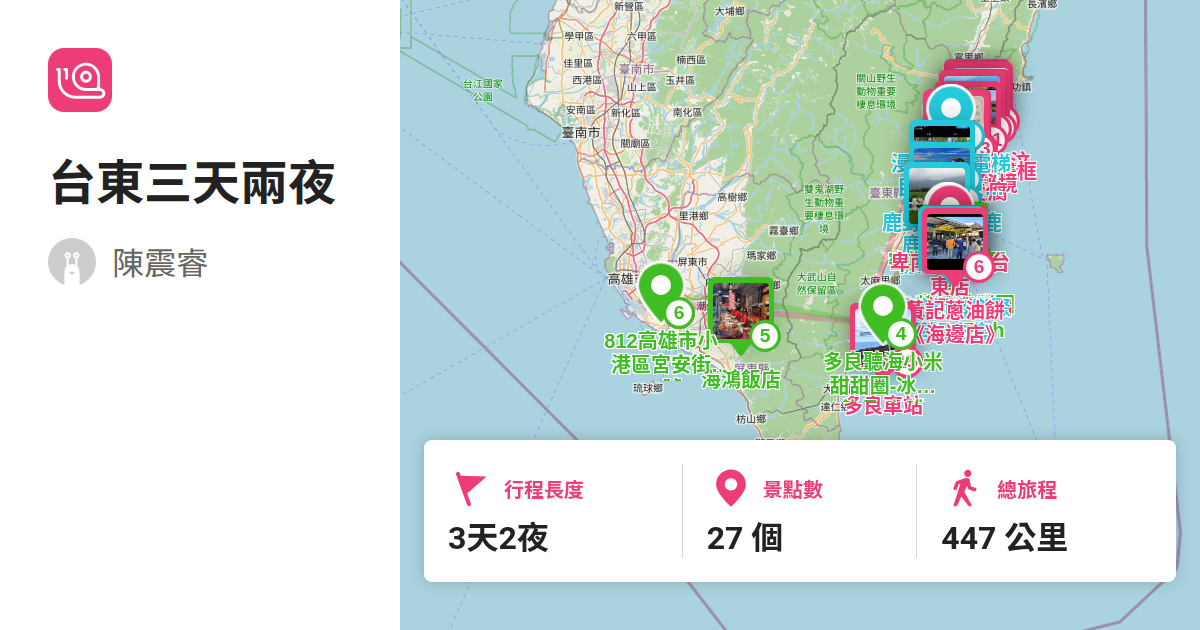 台東三天兩夜 | 陳震睿 @ Funliday travel map